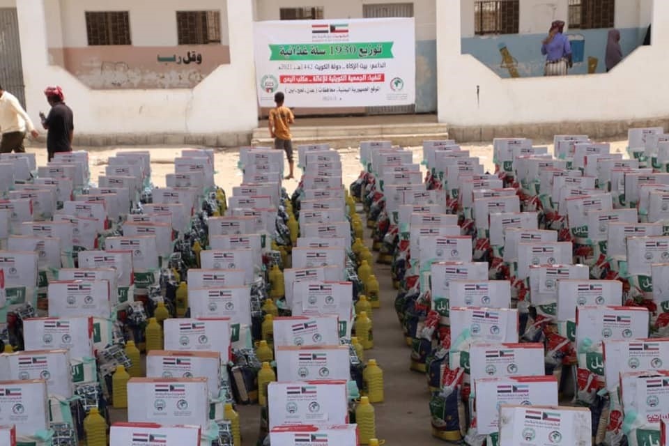 Funded By The “Kuwait Zakat House”, The Kuwait Relief Society Launches A Project To Distribute 1930 Food Baskets In Three Yemeni Governorates