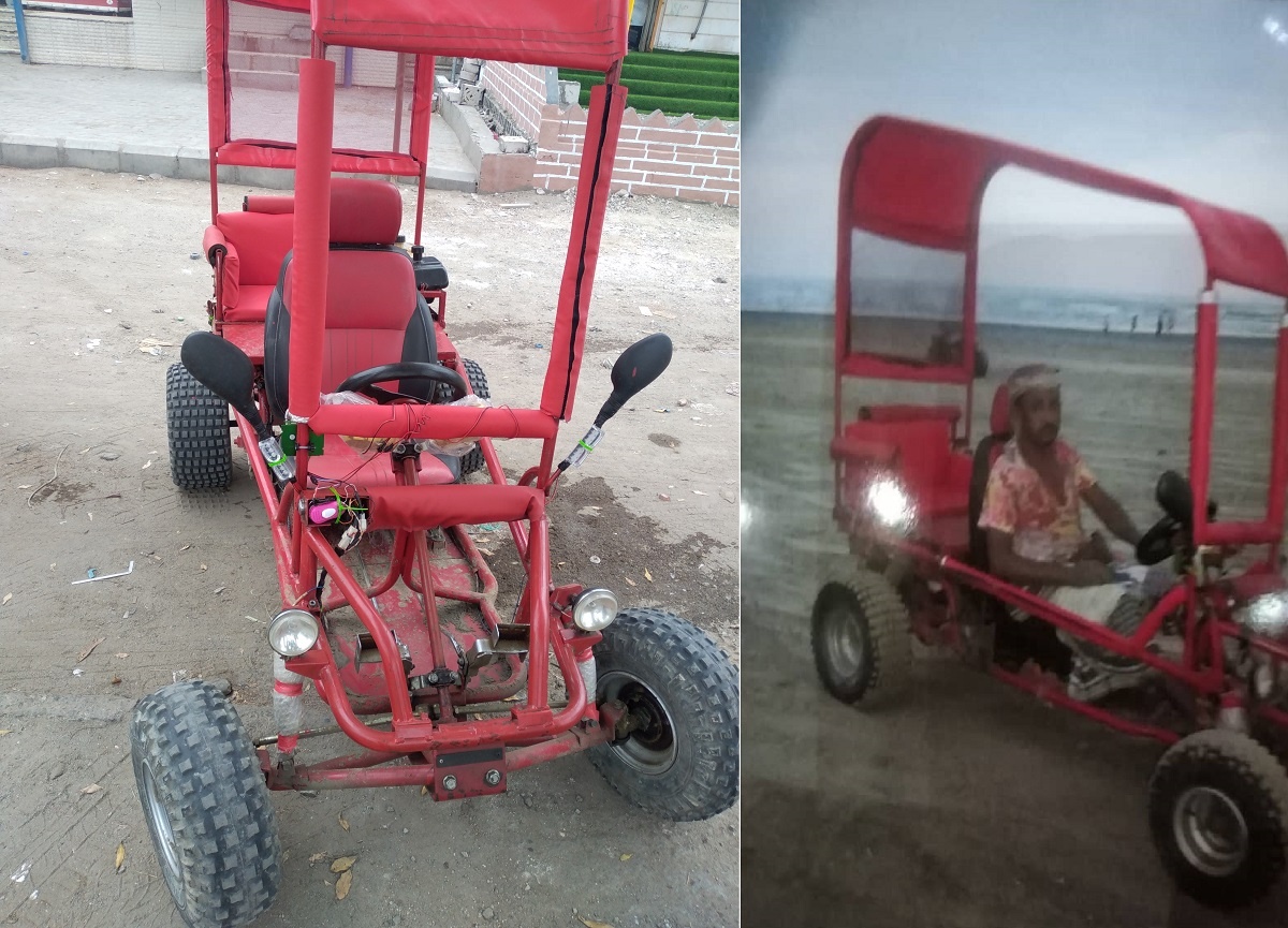 Yemeni Invents a Means of Transportation Serving Beach Tourism