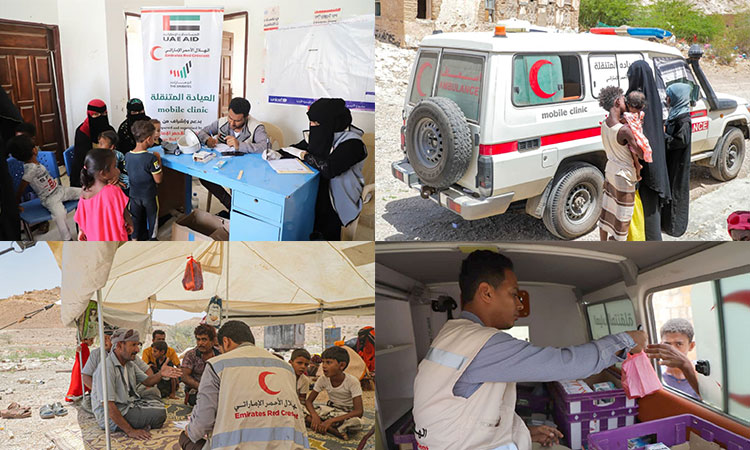 تقدم العيادة المتنقلة في الهلال الأحمر الإماراتي الرعاية الصحية لـ 543 مستفيداً في اليمن في يوليو في حضرموت، اليمن
