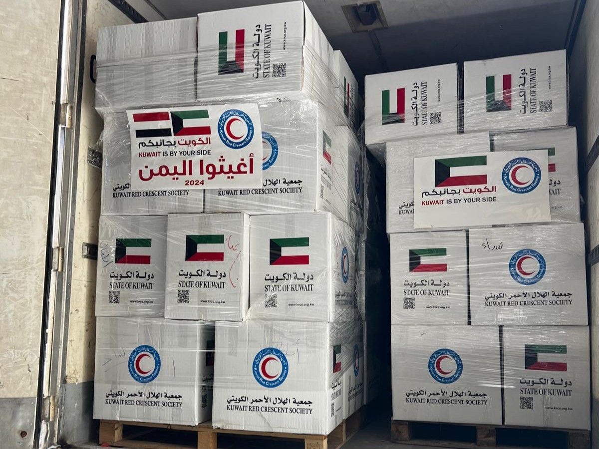 Arrival of Kuwaiti Aid Convoy to Those Affected by Rain and Floods